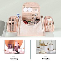 Ethereal Large Makeup Bag Rose Gold Travel Makeup Bag With Shoulder Strap Toiletry Bag For Women Waterproof Cosmetic Travel Bag