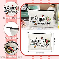 Hinly Teacher Appreciation Gifts Set Teacher Keychain With Initial Thank You Teacher Kit Makeup Pouch Bag For Teachers L Style