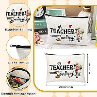 Hinly Teacher Appreciation Gifts Set Teacher Keychain With Initial Thank You Teacher Kit Makeup Pouch Bag For Teachers A Style