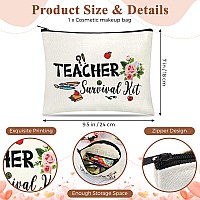 Hinly Teacher Appreciation Gifts Set Teacher Keychain With Initial Thank You Teacher Kit Makeup Pouch Bag For Teachers C Style