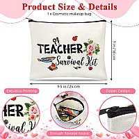 Hinly Teacher Appreciation Gifts Set Teacher Keychain With Initial Thank You Teacher Kit Makeup Pouch Bag For Teachers E Style