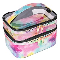 Imerelez Cosmetic Bag Makeup Bag Travel Cosmetic Bags For Women Makeup Bags Cases Portable Waterproof Foldable (Tie-Dye)