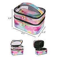 Imerelez Cosmetic Bag Makeup Bag Travel Cosmetic Bags For Women Makeup Bags Cases Portable Waterproof Foldable (Tie-Dye)