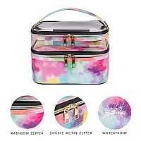 Imerelez Cosmetic Bag Makeup Bag Travel Cosmetic Bags For Women Makeup Bags Cases Portable Waterproof Foldable (Tie-Dye)