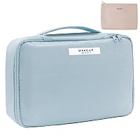 Queboom Travel Makeup Bag Cosmetic Bag Makeup Bag Toiletry Bag For Women And Men Blue