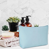 Wandf Cosmetic Bag For Women Makeup Bag Organizer Mini Makeup Pouch For Purse Water Resistant Girls Giftlight Blue