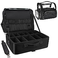 Relavel Extra Large Makeup Case And Makeup Brush Holder Bag Professional Makeup Organizer Large Capacity With Adjustable Divid