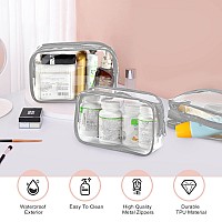 18 Pack Clear Makeup Bags Clear Cosmetic Bag Pvc Plastic Zippered Pouches Portable Toiletry Bags For Women Men Travel Vacation B