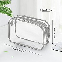 18 Pack Clear Makeup Bags Clear Cosmetic Bag Pvc Plastic Zippered Pouches Portable Toiletry Bags For Women Men Travel Vacation B