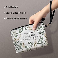 Hglian Eucalyptus Travel Makeup Bag Cosmetic Bags Inspirational Pouch For Purse Toiletry Accessories Organizer Gifts For Women