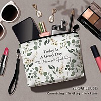 Hglian Eucalyptus Travel Makeup Bag Cosmetic Bags Inspirational Pouch For Purse Toiletry Accessories Organizer Gifts For Women