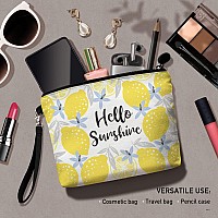 Hglian Lemon Travel Makeup Baginspirational Cosmetic Toiletry Accessories Organizercute Zipper Pouch For Pursegifts For Women