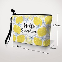 Hglian Lemon Travel Makeup Baginspirational Cosmetic Toiletry Accessories Organizercute Zipper Pouch For Pursegifts For Women