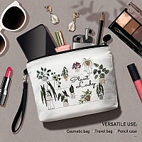 Hglian Plant Lover Gifts Makeup Bag Cosmetic Bag Cute Zipper Wristlet Pouch For Purse Toiletries Travel Accessories Organizer Bi