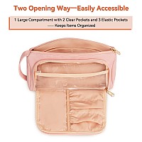 Cubetastic Pink Makeup Bag Travel Cosmetic Organizer With Makeup Brush Compartment Inner Pockets Waterresistant Portable Ma