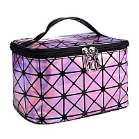 Ubmsa Makeup Bag,Travel Bag Essentials With Mirror For Women Girls Gifts,Cosmetics Bag Case Storage,Travel Size Toiletries For Brush Jewelry Organizer Accessories (Pink)