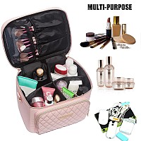 Travel Makeup Bag For Women Scorila Large Cosmetic Case Organizer Fits Bottles Vertically Toiletry Bag With Adjustable Divider