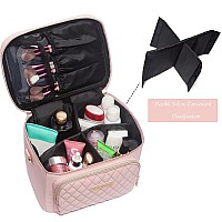 Travel Makeup Bag For Women Scorila Large Cosmetic Case Organizer Fits Bottles Vertically Toiletry Bag With Adjustable Divider