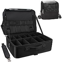 Relavel Extra Large Makeup Case And Makeup Brush Holder Bag Oversized Threelayer Makeup Storage Organizer Large Capacity With