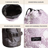 Jadyn Cinch Top Compact Travel Makeup Bag And Cosmetic Organizer For Women Dusty Lavender