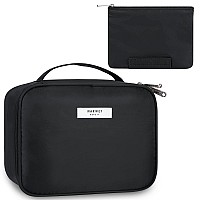 Narwey Travel Makeup Bag Large Cosmetic Bag Make Up Case Organizer For Women Black