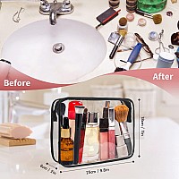 Tisratok 12 Pcs Clear Toiletry Bag For Women Men Transparent Cosmetic Bag For Travel Makeup Organizer Tsa Approved Pouch Blac