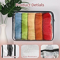 Tisratok 12 Pcs Clear Toiletry Bag For Women Men Transparent Cosmetic Bag For Travel Makeup Organizer Tsa Approved Pouch Blac