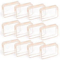 Tisratok 12 Pcs Clear Toiletry Bag For Women Men Transparent Cosmetic Bag For Travel Makeup Organizer Tsa Approved Pouch Oran