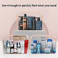 Tisratok 12 Pcs Clear Toiletry Bag For Women Men Transparent Cosmetic Bag For Travel Makeup Organizer Tsa Approved Pouch Oran