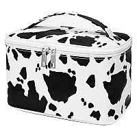 Imcuzur Travel Makeup Bag For Women Waterresistant Cosmetic Organizer Cute Cow Print Make Up Bag Cow