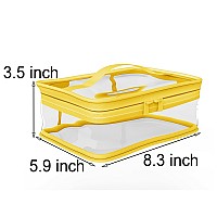 Transparent Makeup Bag Zipper Waterproof Handbag Portable Travel Storage Pouch 2 Pcs Orange Yellow