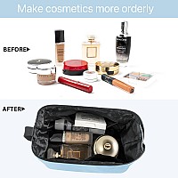 Queboom Travel Makeup Bag Cosmetic Bag Makeup Bag Toiletry Bag For Women And Men Large Blue