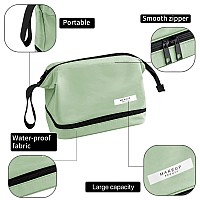 Queboom Travel Makeup Bag Cosmetic Bag Makeup Bag Toiletry Bag For Women And Men Large Green