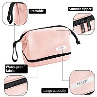 Queboom Travel Makeup Bag Cosmetic Bag Makeup Bag Toiletry Bag For Women And Girls (Pink-L)