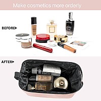 Queboom Travel Makeup Bag Cosmetic Bag Makeup Bag Toiletry Bag For Women And Girls (Pink-L)