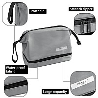 Queboom Travel Makeup Bag Cosmetic Bag Makeup Bag Toiletry Bag For Women And Men Large Grey