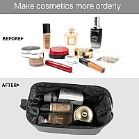 Queboom Travel Makeup Bag Cosmetic Bag Makeup Bag Toiletry Bag For Women And Men Large Grey