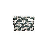 The Summer Swan | Floral Cosmetic Bag|Large Aesthetic Makeup Bag | Travel Makeup Bag | Personal Item Bag | Preppy Makeup Pouch | Skincare Bag (Mushroom Green)