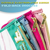 Lsxia Chenille Letter Clear Travel Zipper Pouch Nylon Makeup Bag Preppy Bag Cosmetic Toiletry Waterproof Snack Bags For Women