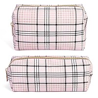 Maange Small Makeup Bag 2 Pcs Cosmetic Bags For Women Travel Makeup Pouch Leather Make Up Bag For Purse Portable Zipper Pouch