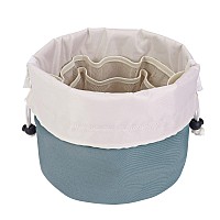 Barrel Drawstring Makeup Bag Travel Cosmetic Bag Large Toiletry Organizer Waterproof For Women Large Greyish Blue