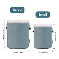 Barrel Drawstring Makeup Bag Travel Cosmetic Bag Large Toiletry Organizer Waterproof For Women Large Greyish Blue