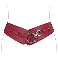 Jasgood Womens Fashion Vintage Wide Elastic Stretch Waist Belt With Interlock Buckle Halloween Belt