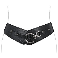 Jasgood Womens Fashion Vintage Wide Elastic Stretch Waist Belt With Interlock Buckle Halloween Belt