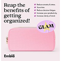 Embla Makeup Bag Travel Cosmetic Bag Toiletry Bag Makeup Organizer Nylon Zipper Pouch Purse Storage Bag Cosmetics Organizer