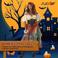 Suosdey 2 Pack Black Corset Belt For Women Vintage Laceup Elastic Waist Belt Tied Waspie Wide Belt For Halloween Costume