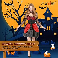 Suosdey 3 Pack Black Corset Belt For Women Vintage Laceup Elastic Waist Belt Tied Waspie Wide Belt For Halloween Costume