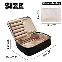 Queboom Travel Makeup Bag Cosmetic Bag Makeup Bag Toiletry Bag For Women And Men Black