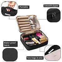 Queboom Travel Makeup Bag Cosmetic Bag Makeup Bag Toiletry Bag For Women And Men Black