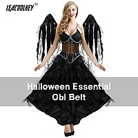 Leacoolkey Laceup Cinch Belt Women Corset Waist Belt Tied Corset Elastic Belt Obi Belt For Women For Dress Halloween Access